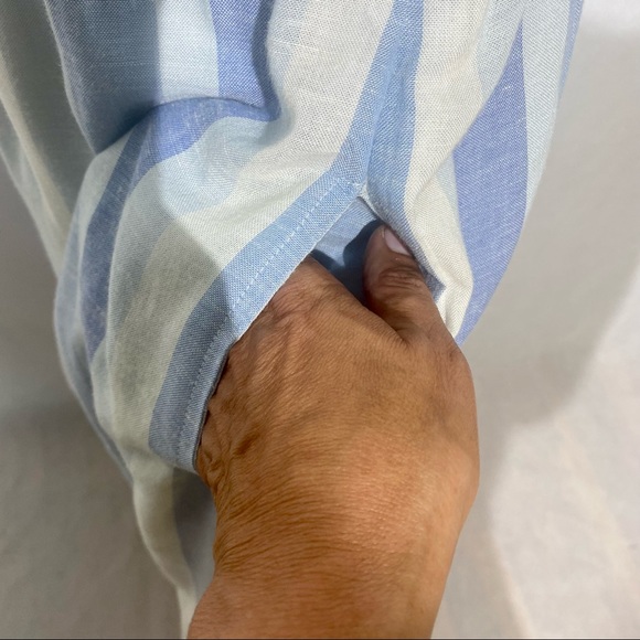 Joie NWT Chambray Blue & White Vertical Stripes Size 10 - Picture 5 of 11